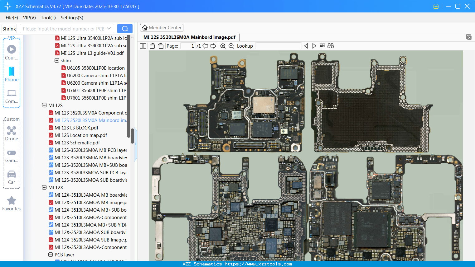 Xiaomi MI 12S 3520L3SM0A Mainbord Image